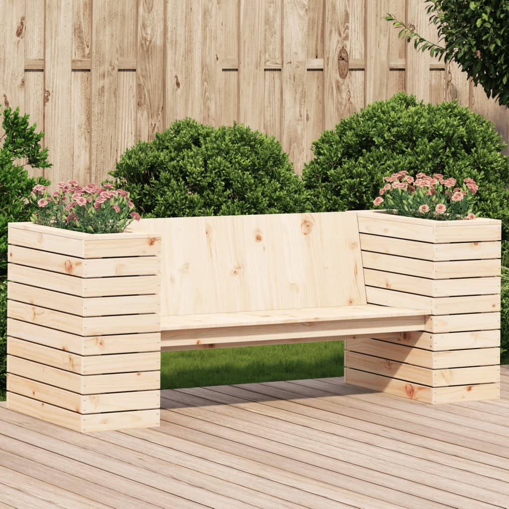 VidaXL Banco con jardineras madera maciza de pino 167,5x60x65 cm