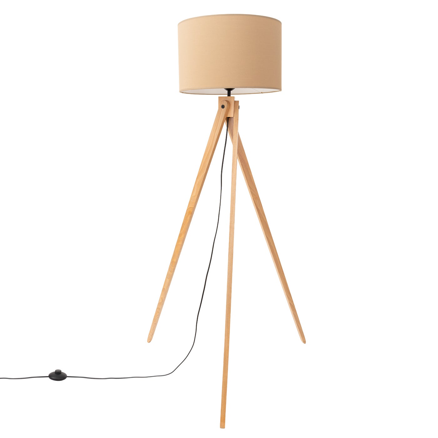 Lampa stojąca trójnóg drewniany NATT beżowa 1xE27x20W drewno wym:140x77x77cm IP20 Sollux Lighting
