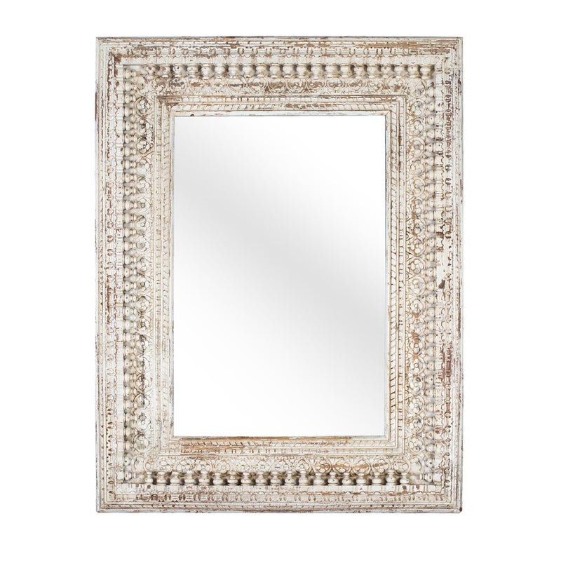 Lustro ścienne prostokątne z drewna fait main, 130 cm