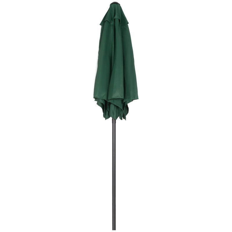 Parasol Ø196 cm, parasol składany, sześciokątny parasol balkonowy, parasol z korbką, ochrona przeciwsłoneczna na plażę, balkon, do ogrodu, zielony