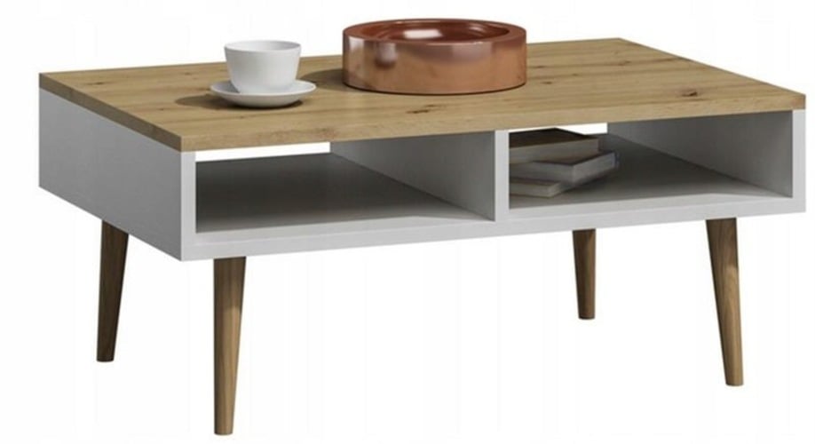 Ława ISLA artisan-biały stolik kawowy skandynawski