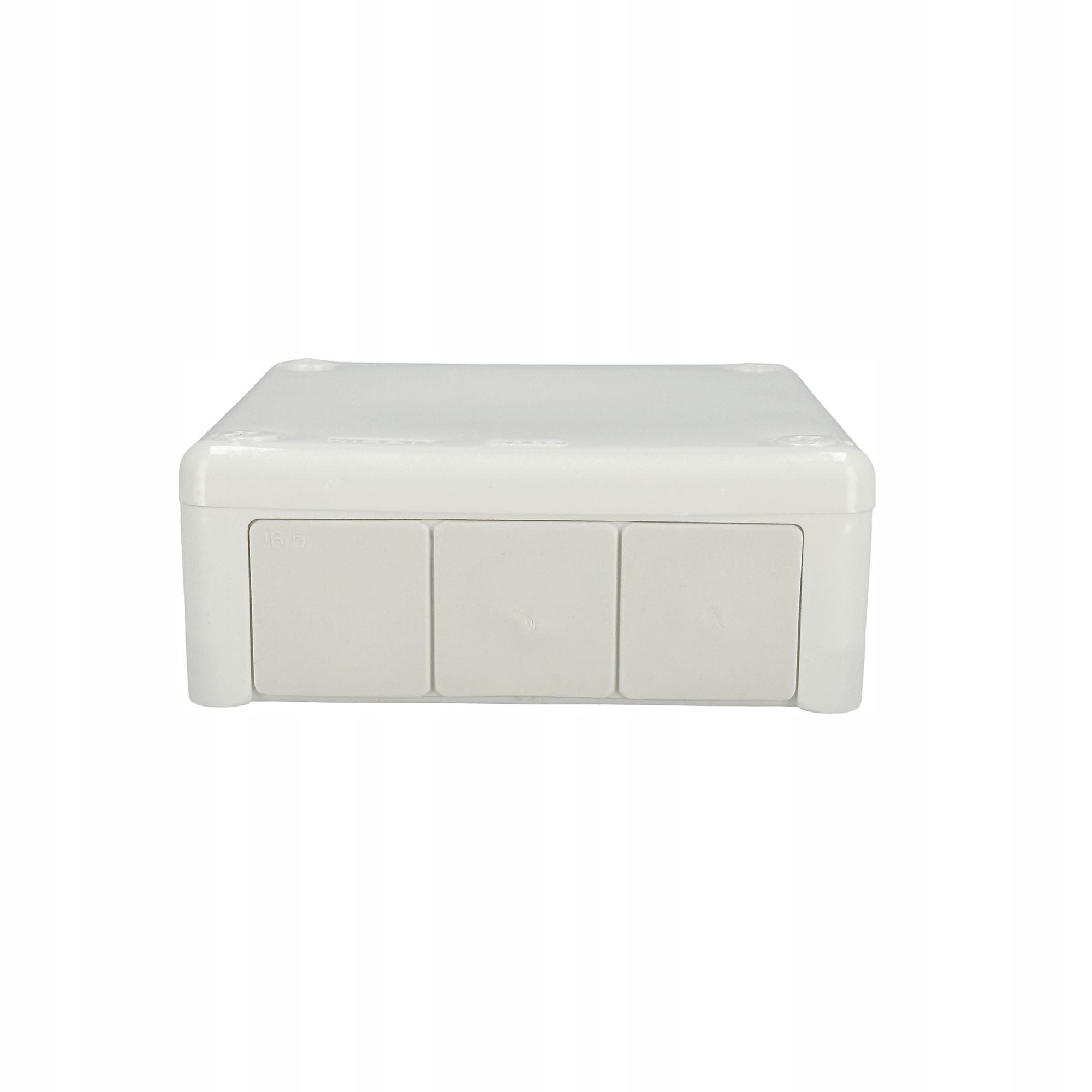 Puszka natynkowa hermetyczna 118x118x46mm 12-wlotowa, z dławikami gumowymi, IP55 zamknięcie 