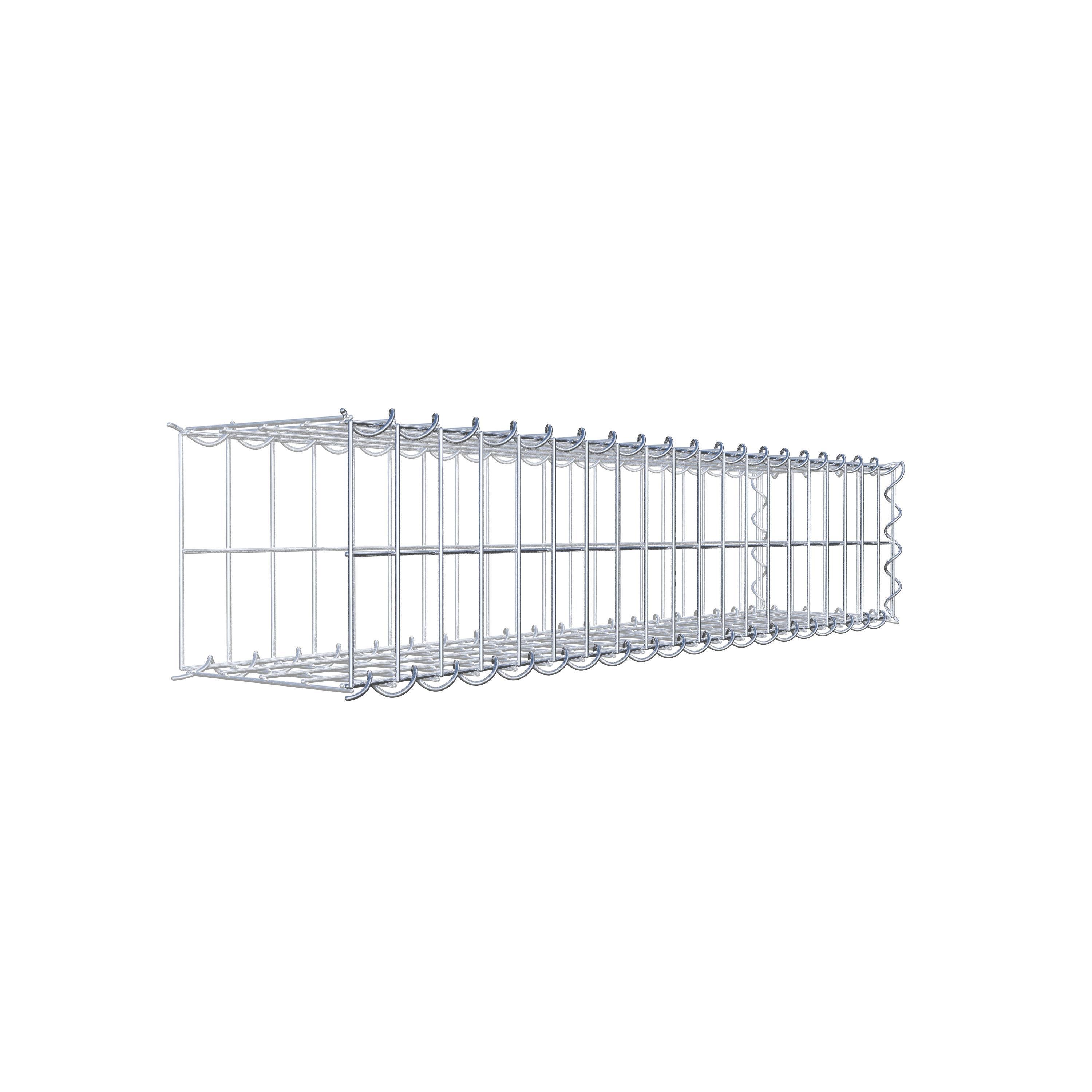 Gavión para alargar en acero galvanizado 100x20x20cm (LxAxP), malla 5 x 10cm, Espiral, sin rejilla frontal - 2