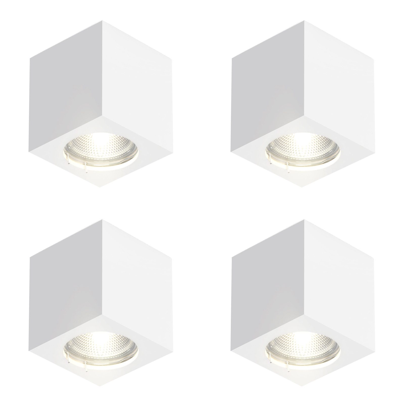 ZMH Wpuszczany reflektor sufitowy LED GU10 w kolorze białego tynku do salonu