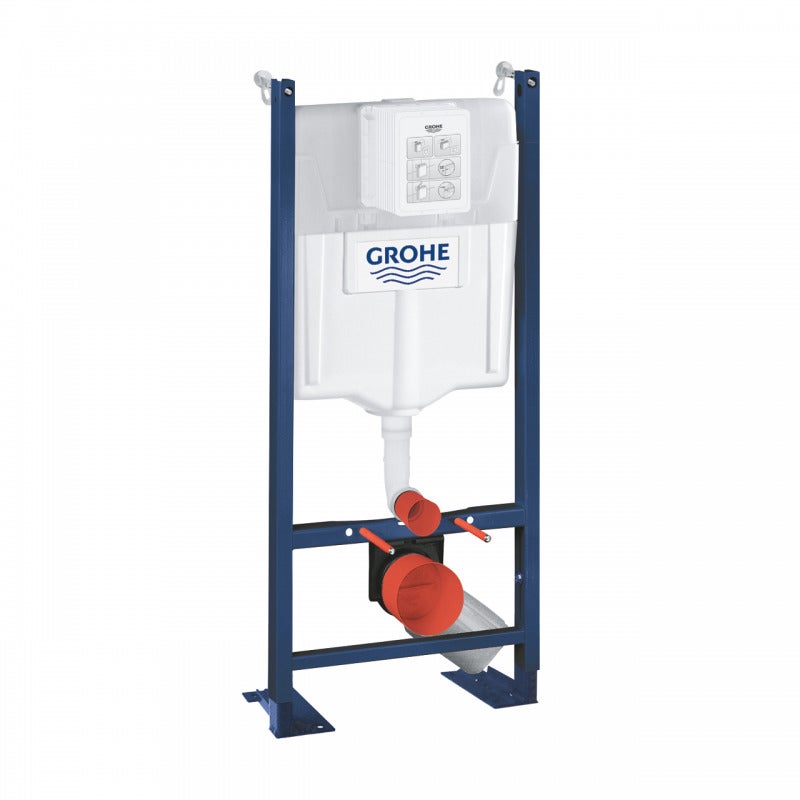 Pack WC Rapid SL autoportant + cuvette Bau Ceramic sans bride + plaque Skate Cosmo chrome (ProjectBau-1) - 3