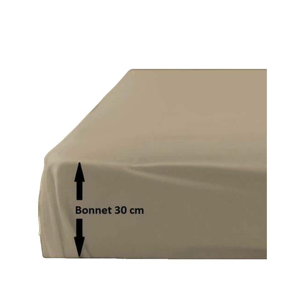 Prześcieradło z gumką lovely-home beżowe 100% bawełna 30 cm