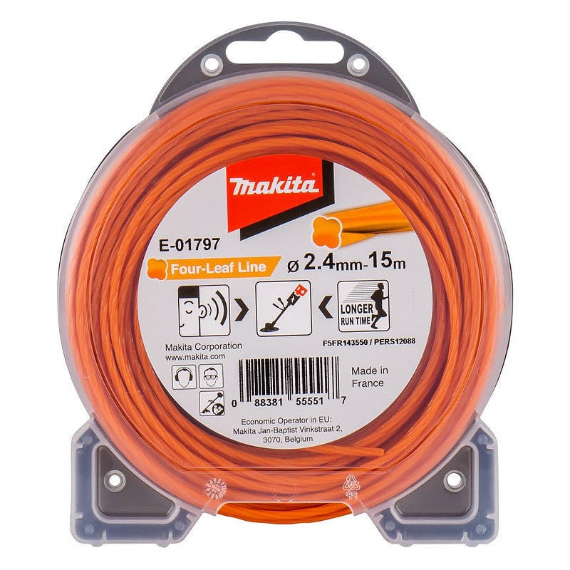 Żyłka tnąca Makita pomarańczowa nylon 15 metrów średnica 2,4 mm