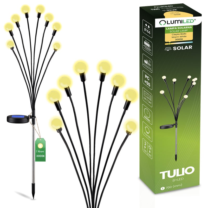 Lampa Solarna Lumiled Dmuchawiec Kuleczki 70 cm IP44 3000K Ciepła biel 1 szt.