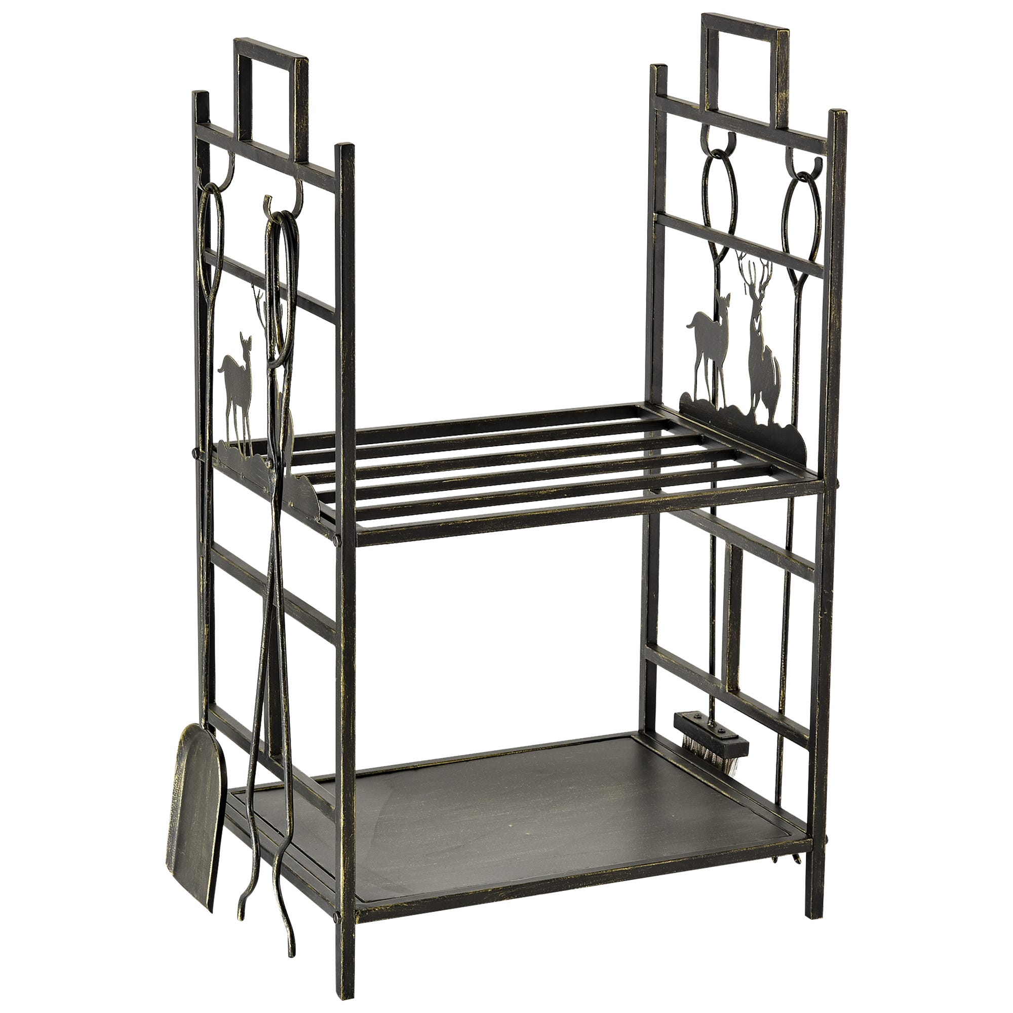 Panier à bûches de bois accessoire cheminée en feutre gris foncé Panier à bûches de bois accessoire cheminée en feutre gris foncé