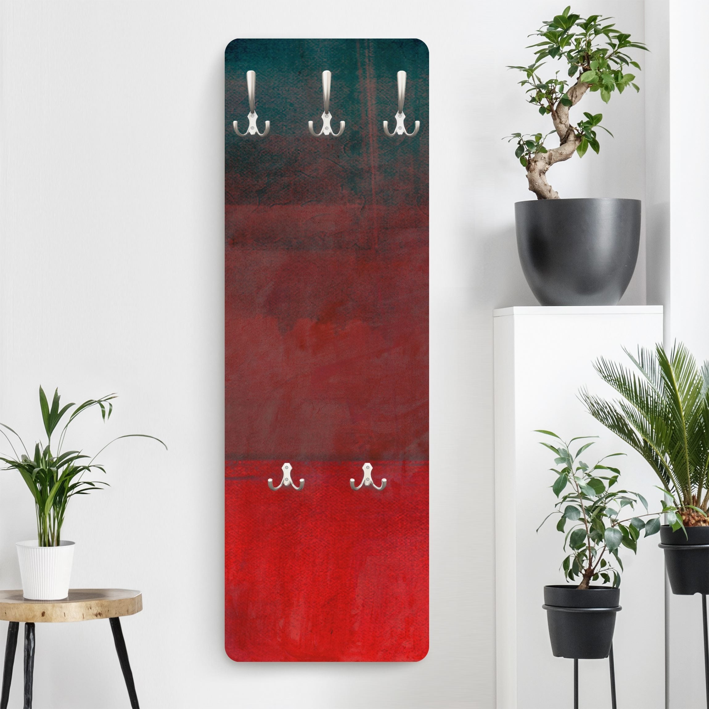 HAKU Möbel Appendiabiti da parete rovere, nero, MDF, metallo