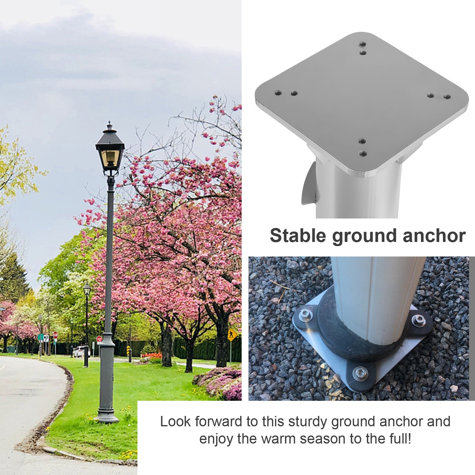 Ancrage de parasol pour sol – Fixation stable pour jardin et espaces extérieurs - 6