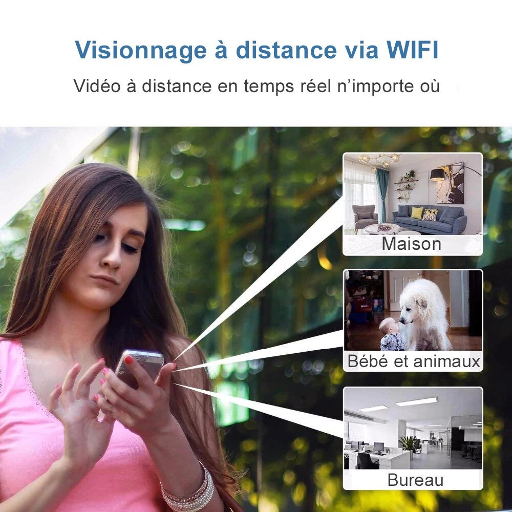 Mini caméra de surveillance IP Wifi H19 HD 30 fps capteur de mouvement et vision nocturne + Carte micro SD 64go - 4