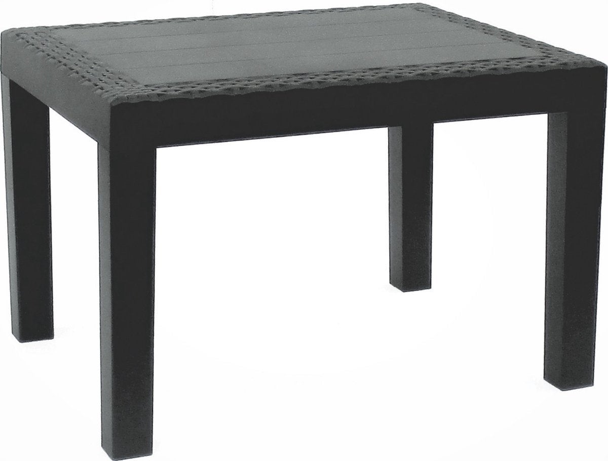 Table basse jardin effet rotin 59x46x40cm anthracite - 6