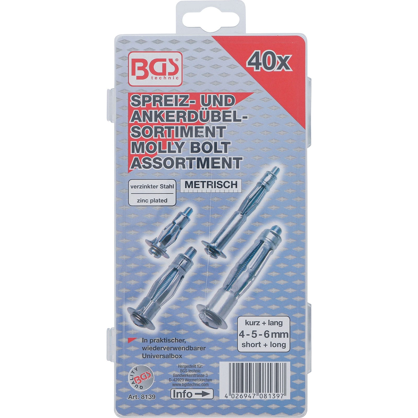 Assortiment de chevilles de chevilles Molly | 40 pièces - 4