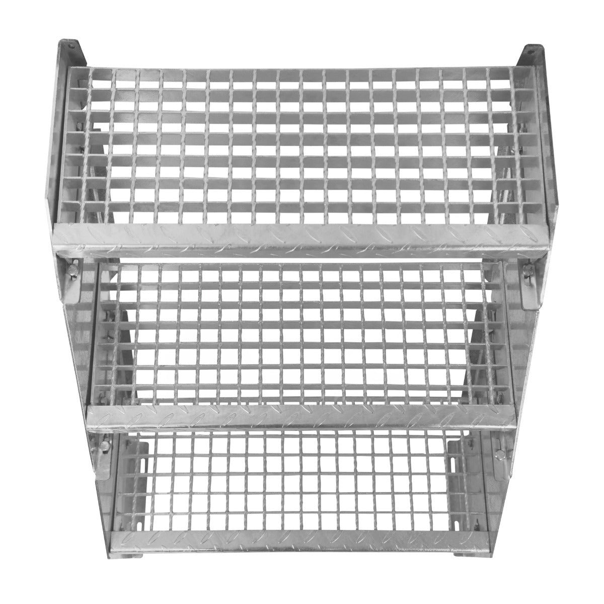 Scala in metallo a 8 elementi regolabile in altezza 60 cm / 600 mm di larghezza Acciaio zincato argento 8 gradini - 4