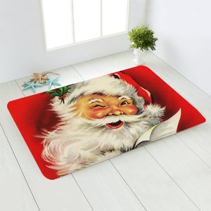 Tappetino Da Bagno Natalizio A Forma Di Cappello Di Babbo Natale | Morbido E Soffice 45x80 Cm | Antiscivolo TPR E Lavabile In Lavatrice | Decorazione Divertente Bagno