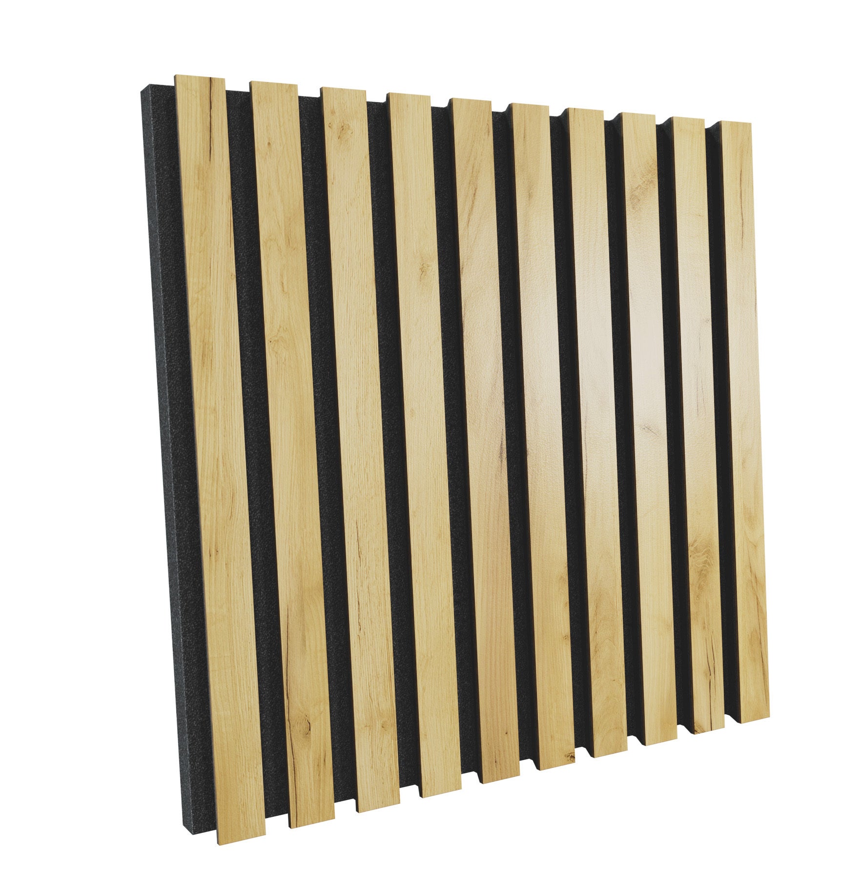 Lot de 4 Panneaux acoustiques insonorisants POLE 50x50x5 cm - 1 m² surf.totale - MDF perforé laminé et mousse acoustique - Chêne - 2