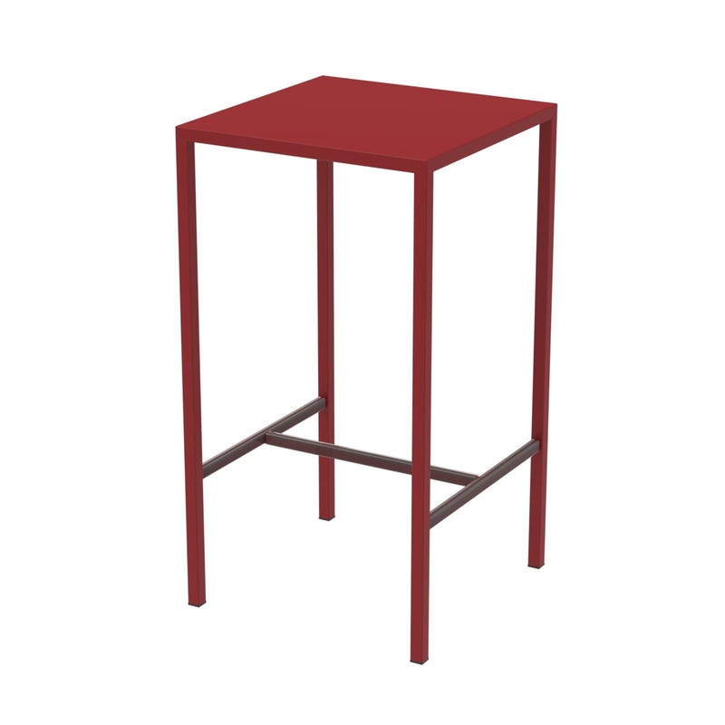 Table Rouge Table à manger de jardin carré en Métal Rouge | Leroy Merlin