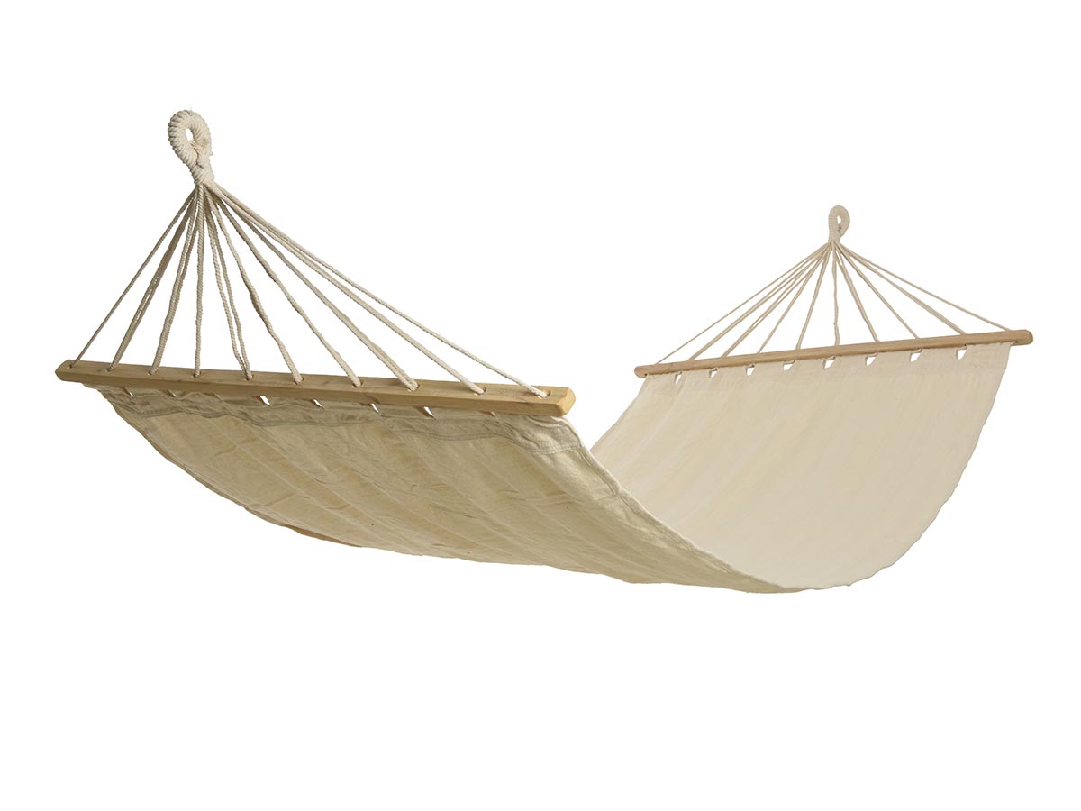 Hamac à barres polycoton Blanc 200 x 100 cm - 2