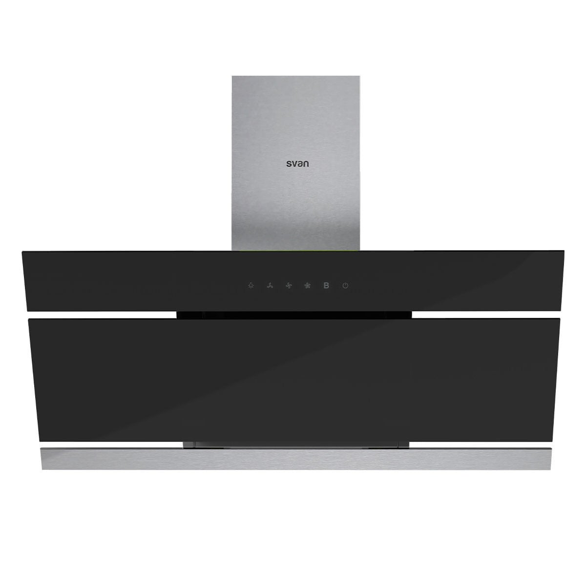 Svan Campana Extractora Inclinada 90cm Cristal Negro SCPD900AN