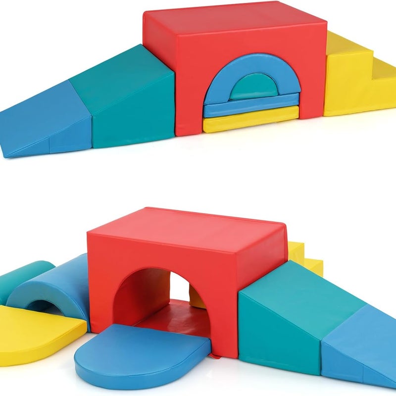 8 Szt. Zestaw do Ćwiczeń Motorycznych dla Niemowląt z Pianki, Moduł do Ćwiczeń Motorycznych dla Niemowląt z Zdejmowaną Powłoką ze Sztucznej Skóry, Tła