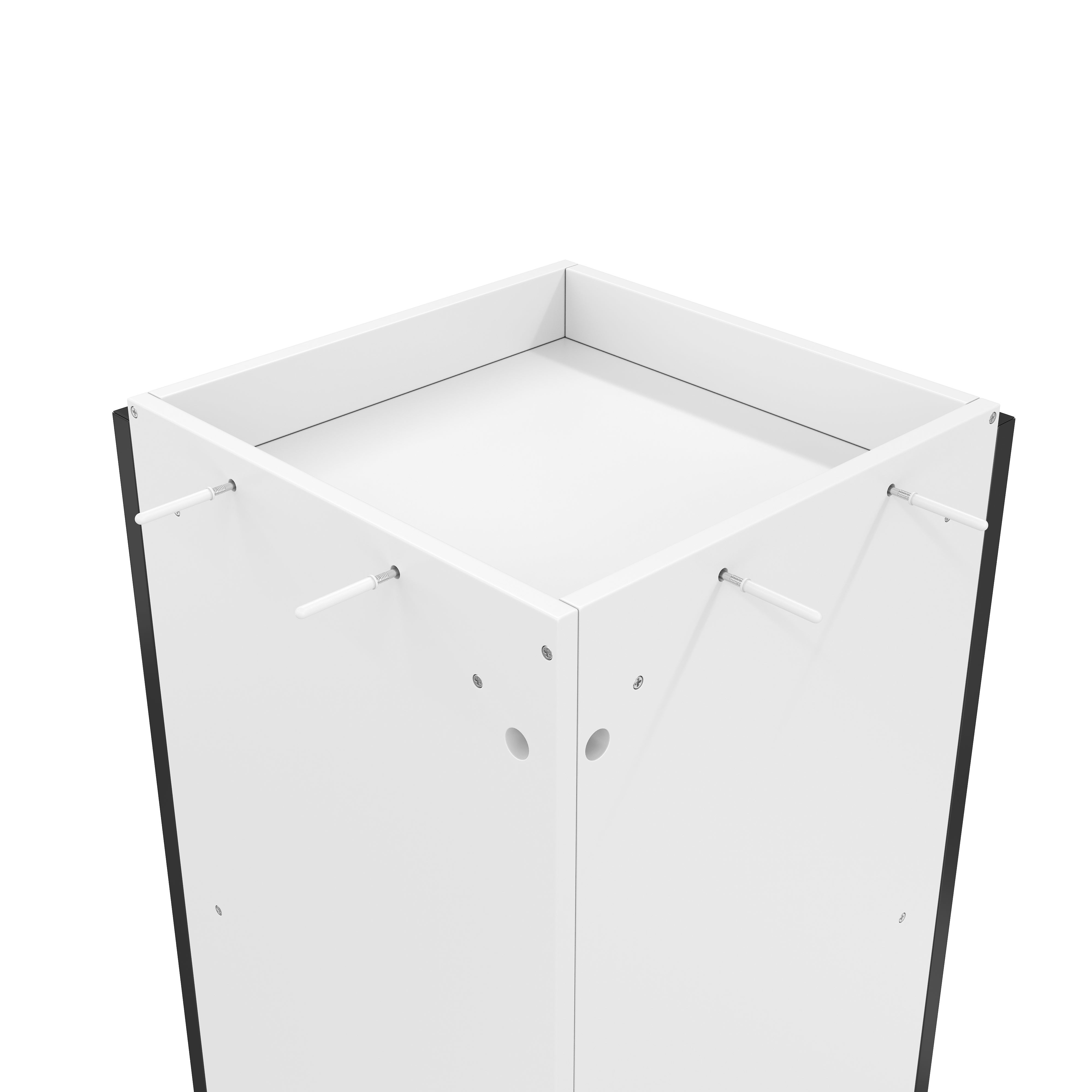 Vitrine Haute en verre 40x40x170 cm avec LED, Vitrine moderne avec 5 Étagères et 4 Portes, Vitrine d'angle en bois, pour Salon ou Salle à Manger - 8