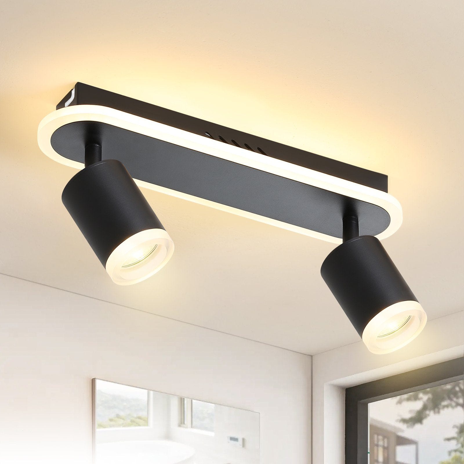 Kambo Bianco Faretti LED Soffitto Orientabili - Faretti Da Soffitto Con 3 Luci- Faretto Soffitto