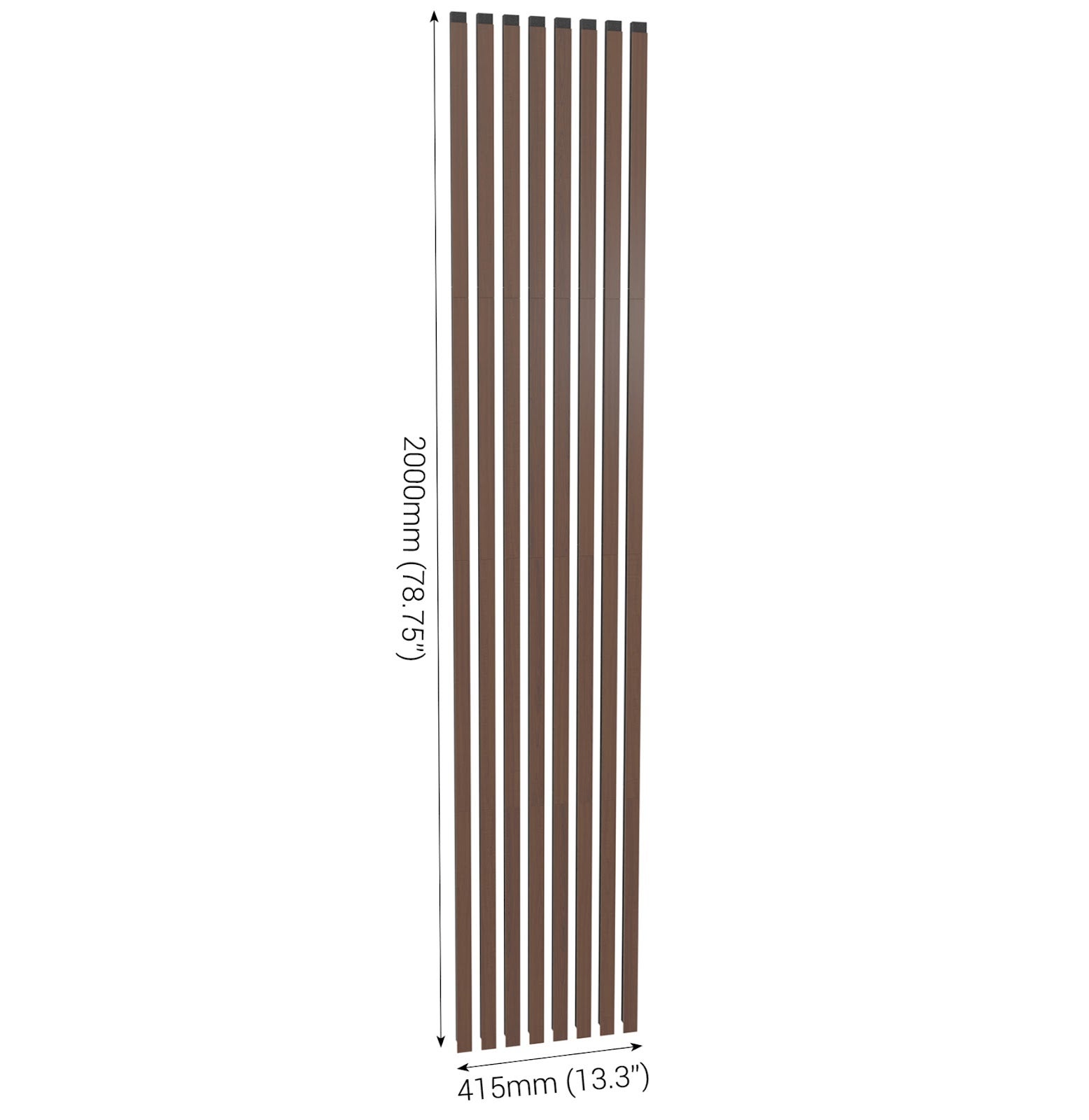 Lot de 32 Lames acoustiques insonorisants LAMELA 50x3 cm -0,5 m²surf.totale -MDF perforé laminé et mousse acoustique -Noix - 7