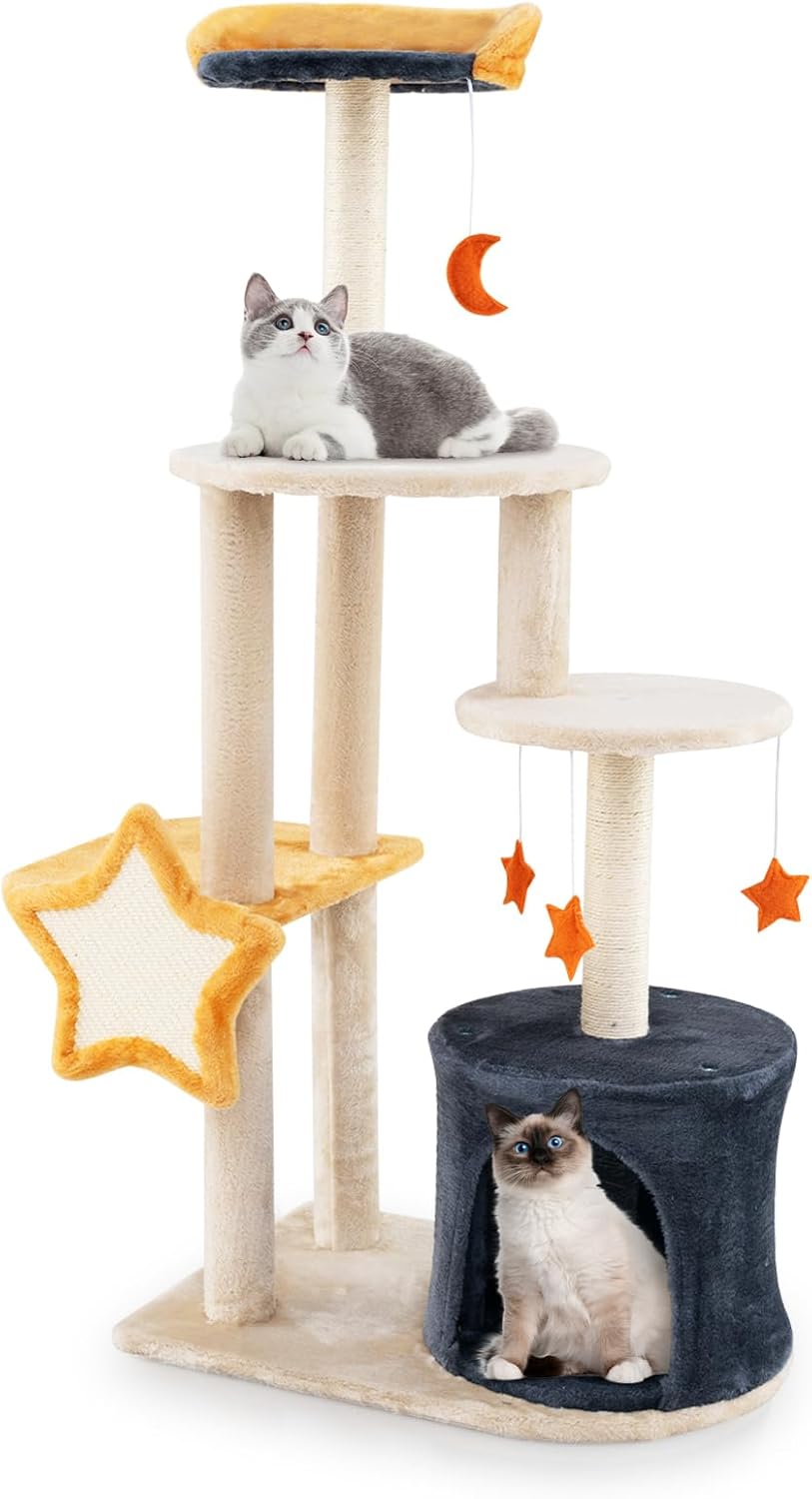 Arbre à Chat 128 cm, Tour pour Chat à 5 Étages, 4 Plateformes, Condo — free download