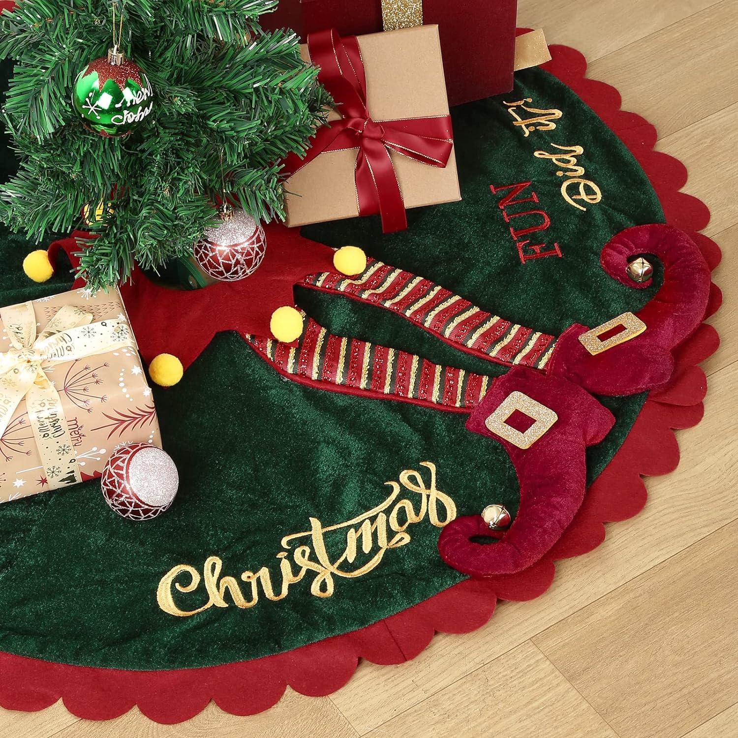 Collier d'arbre de Noël de 60 cm, collier d'arbre en rotin artificiel