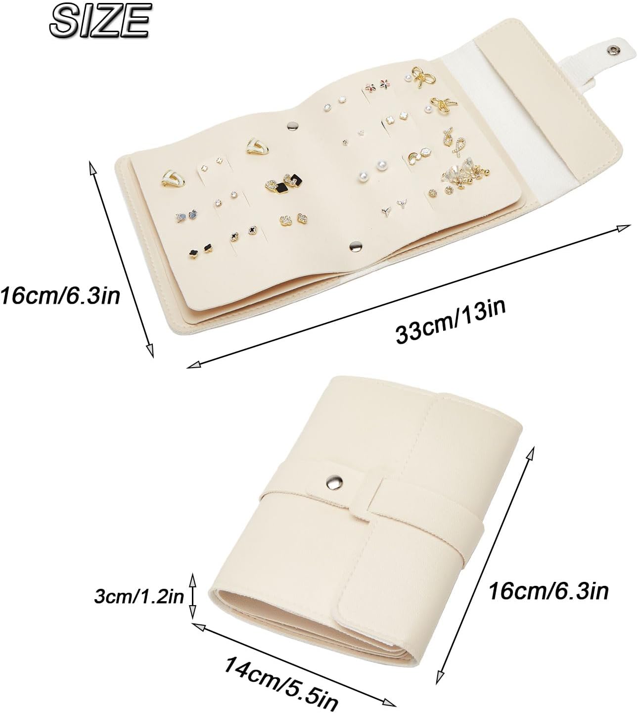 Blanc Rangement pour boucles d'oreilles - Petit livre - Sacs de rangement pratiques - Rangement des boucles d'oreilles - Boîte à bijoux - Organisateur - 2