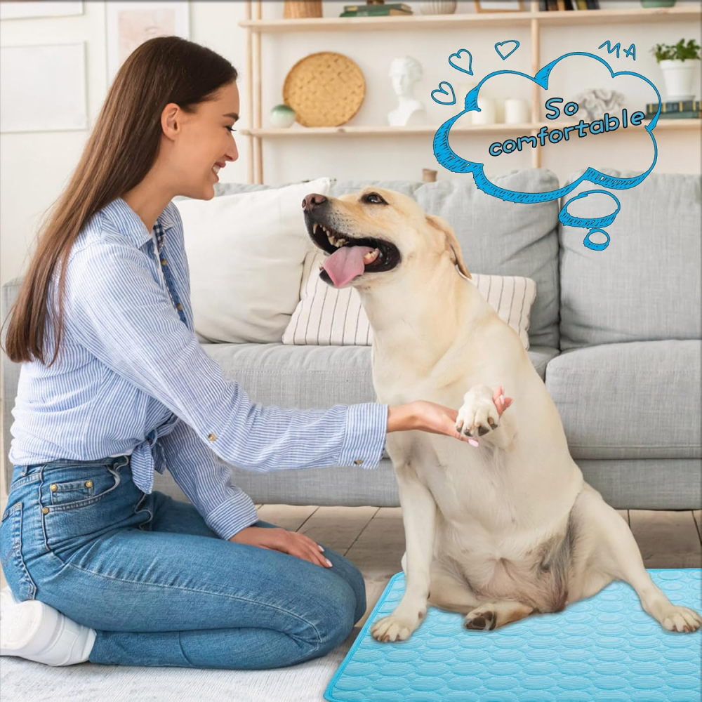 Tapis rafraîchissant pour chien (50 x 60 cm) - Tapis rafraîchissant pour animaux de compagnie - Couverture auto-rafraîchissante pour chiens et chats - - 6
