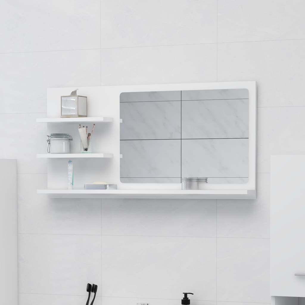 Miroir de salle de bain Blanc 90x10,5x45 cm Aggloméré - 2