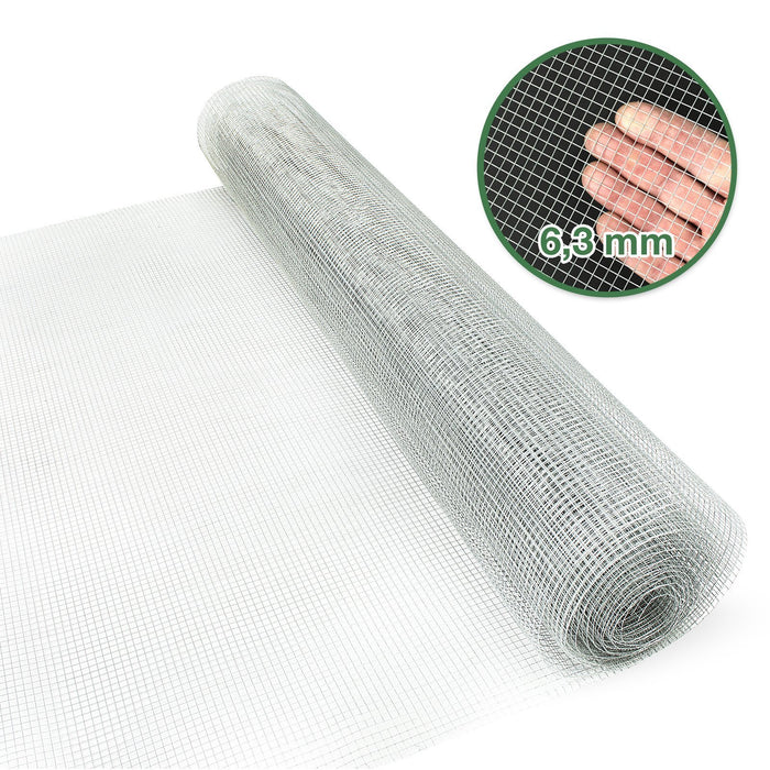 Rete metallica 100 cm x 10 m, maglia fine, zincata, dimensione maglia: 6,3 x 6,3 mm - 3