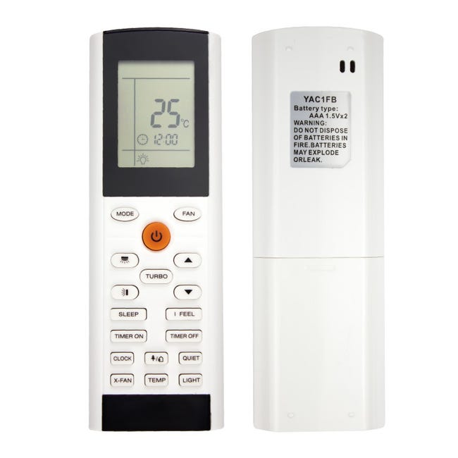 Telecomando Universale Per Condizionatore Gree E Altri Marchi – LCD, Timer, Orologio, Alimentazione A Batteria AAA