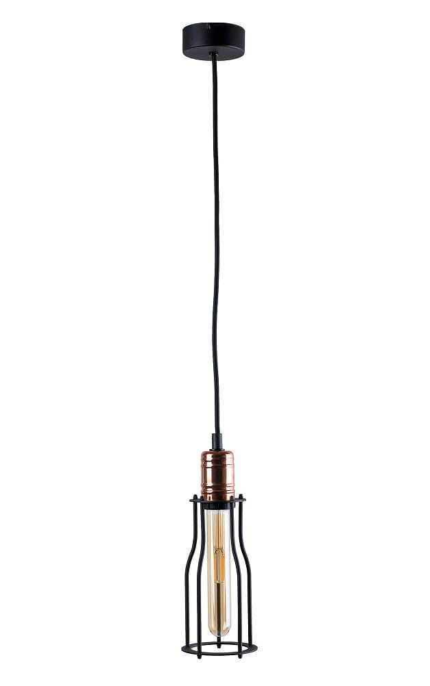 Lampa wisząca Workshop czarno-miedziana 1xE27x60W wym: 150 x 10 x 10 cm metal Nowodvorski Lighting