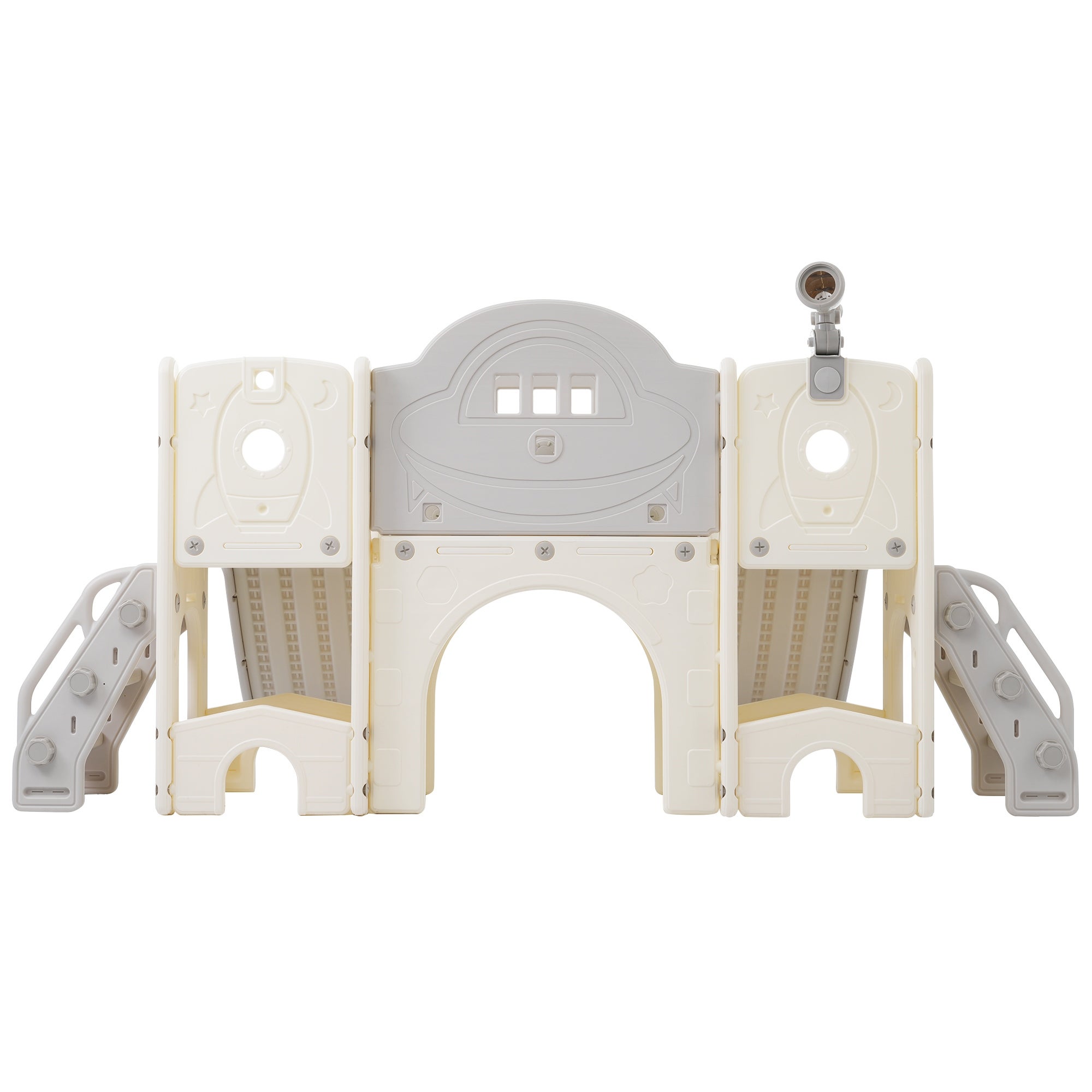 Jouet de plein air pour enfants 8 en 1 - Toboggans, escalade, panier de basket, jeu de perche - Multicolore - 6