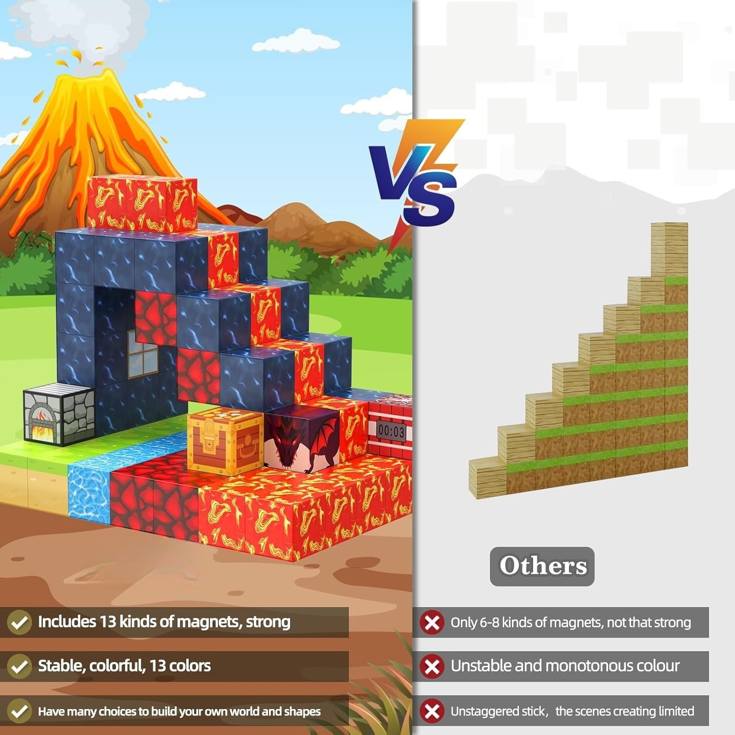 100 blocs de construction magnétiques, jouets, séries d'ingénierie, cadeaux d'anniversaire et de noël pour enfants - 5