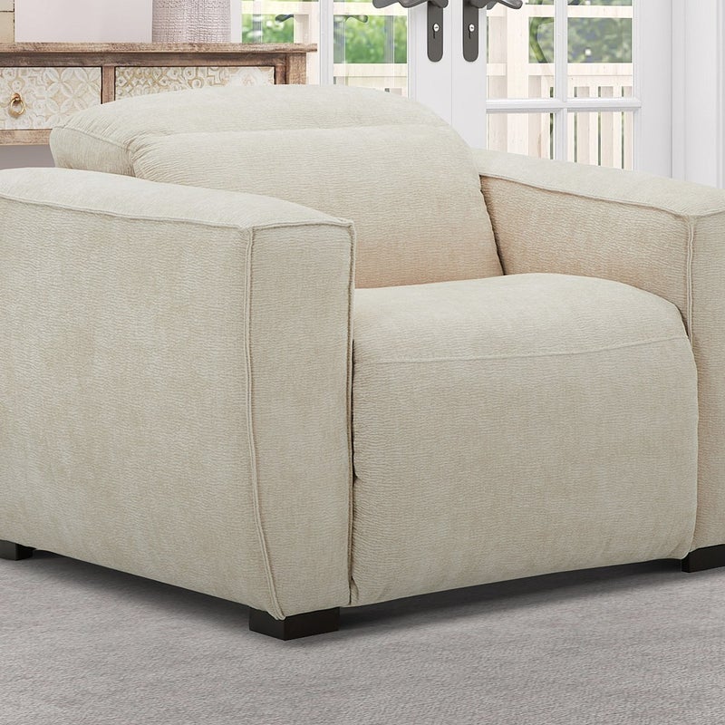 Fotel z elektryczną funkcją relax i beżową tapicerką - LAGUNDI