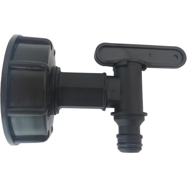Multicuves Raccord Cuve IBC S60X6 En Laiton – Vanne Quart De Tour + Embout Droit 25 Mm – Pour Cuve 1000 L Eau De Pluie