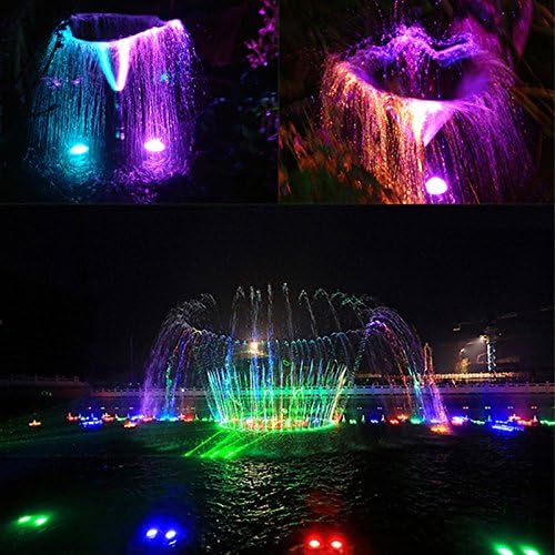 Holofote submersível LED, iluminação subaquática RGB à prova d'água IP67, holofote LED de 10 W para iluminação de jardim externo com fonte e piscina - 2