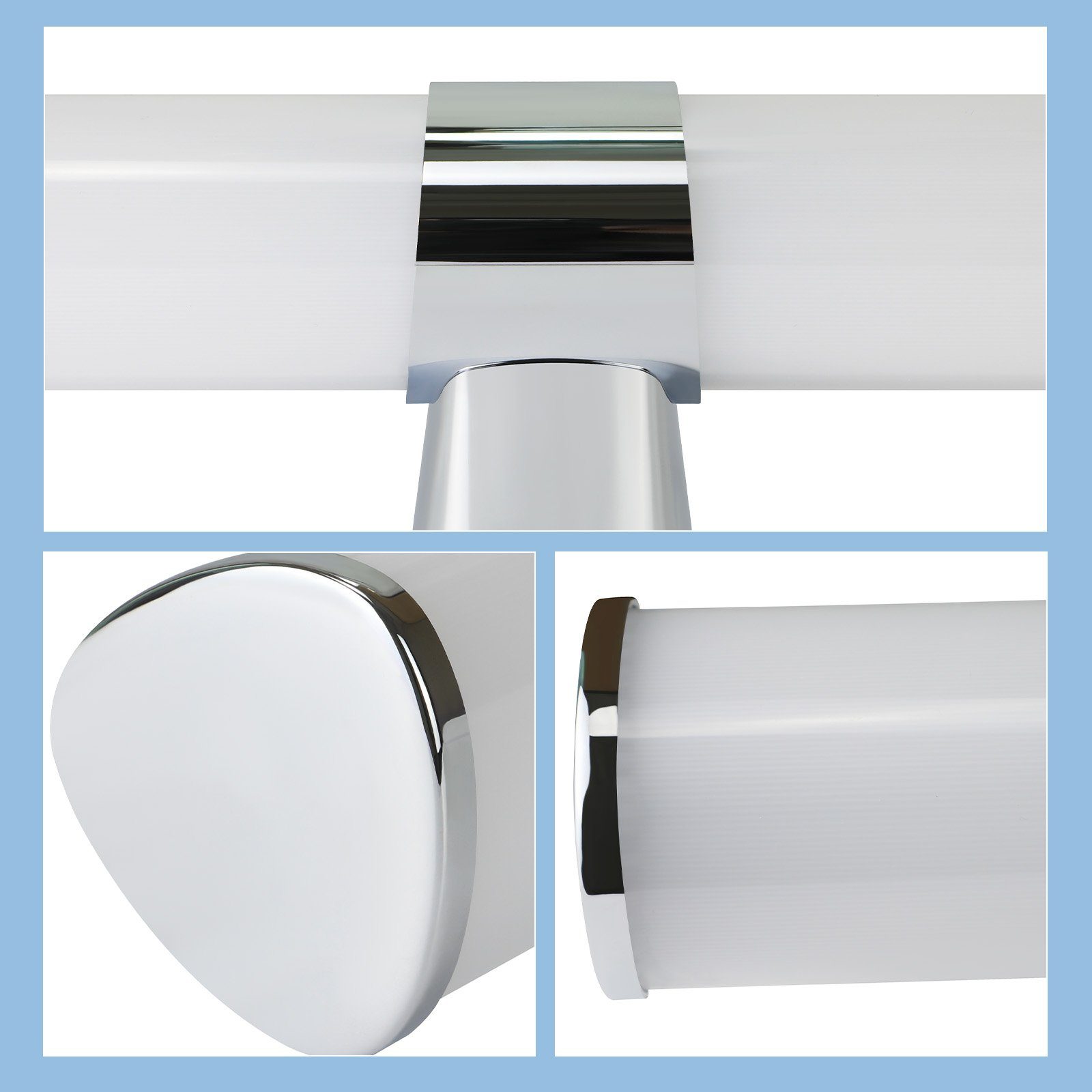 ZMH Lustro łazienkowe z oświetleniem -8W nowoczesne 40 cm, chromowane, sypialnia, IP44 - 6