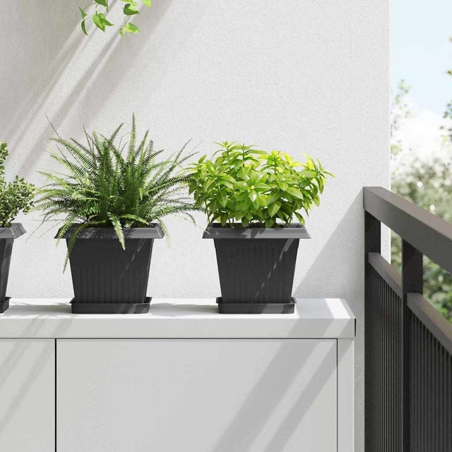 2 Vaso da fiori in plastica color bianco Coubi Round P 12 x 12 x 11 cm