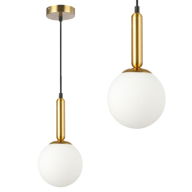 Lampa wisząca żyrandol Bali E27 100 cm IP20 złota klosz prosty MasterLED