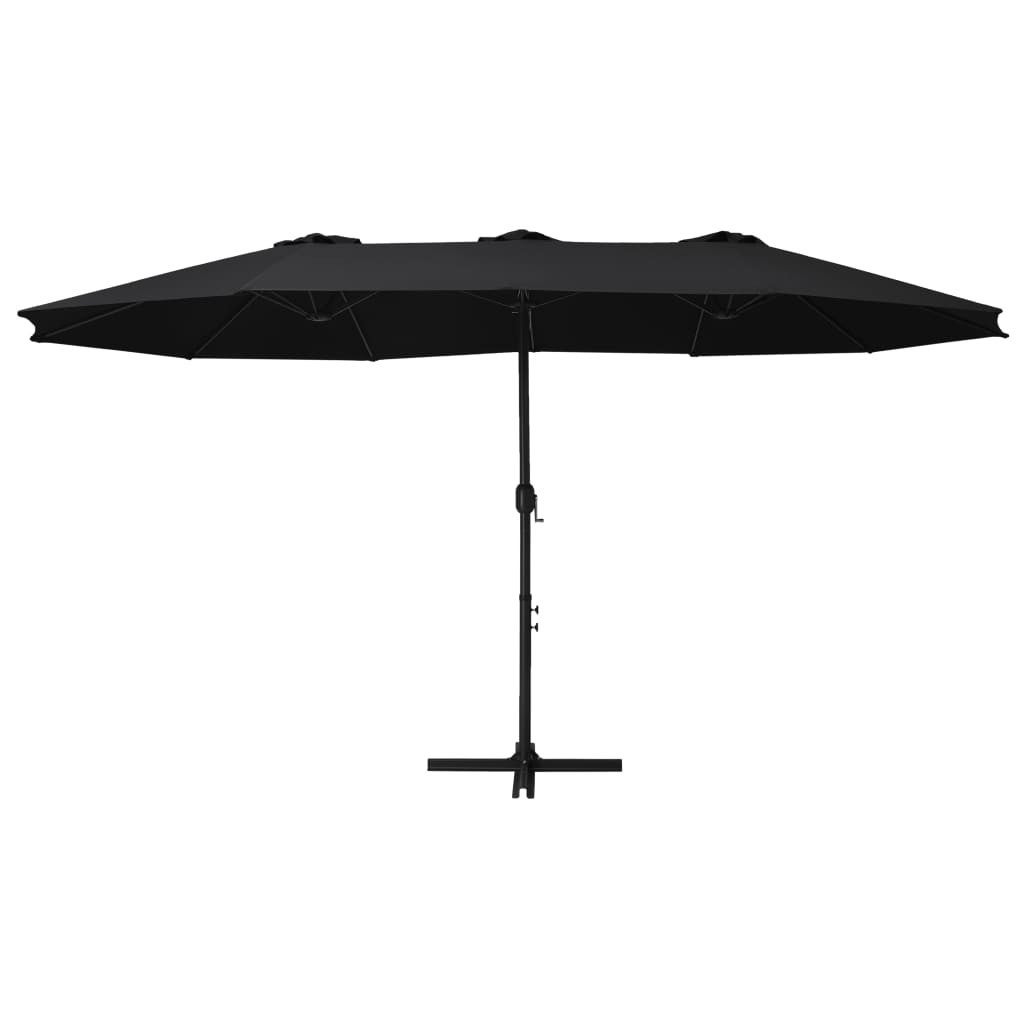 Parasol d'extérieur et poteau en aluminium 460x270 Noir - 4