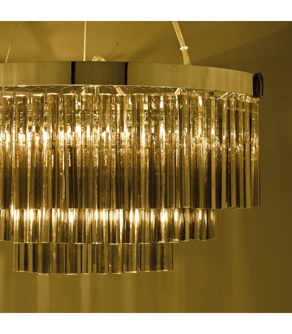 Suspension Giovana verre fumé et chrome poli 5 ampoules - 4