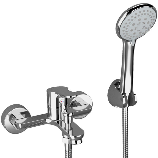 Valaz Robinet de baignoire/douche chromé à levier unique - Série Tera