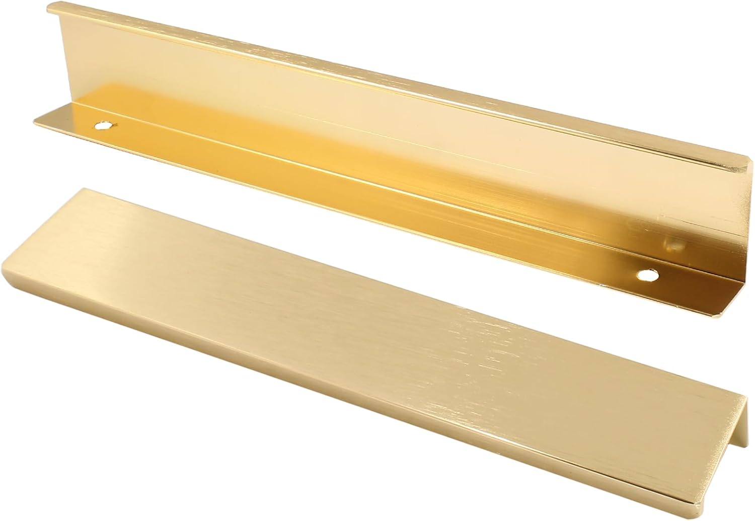 Uchwyt do szafki kuchennej, złoty uchwyt wpuszczany, ukryty uchwyt do drzwi ze stopu aluminium, 2 sztuki, rozstaw otworów 160 mm