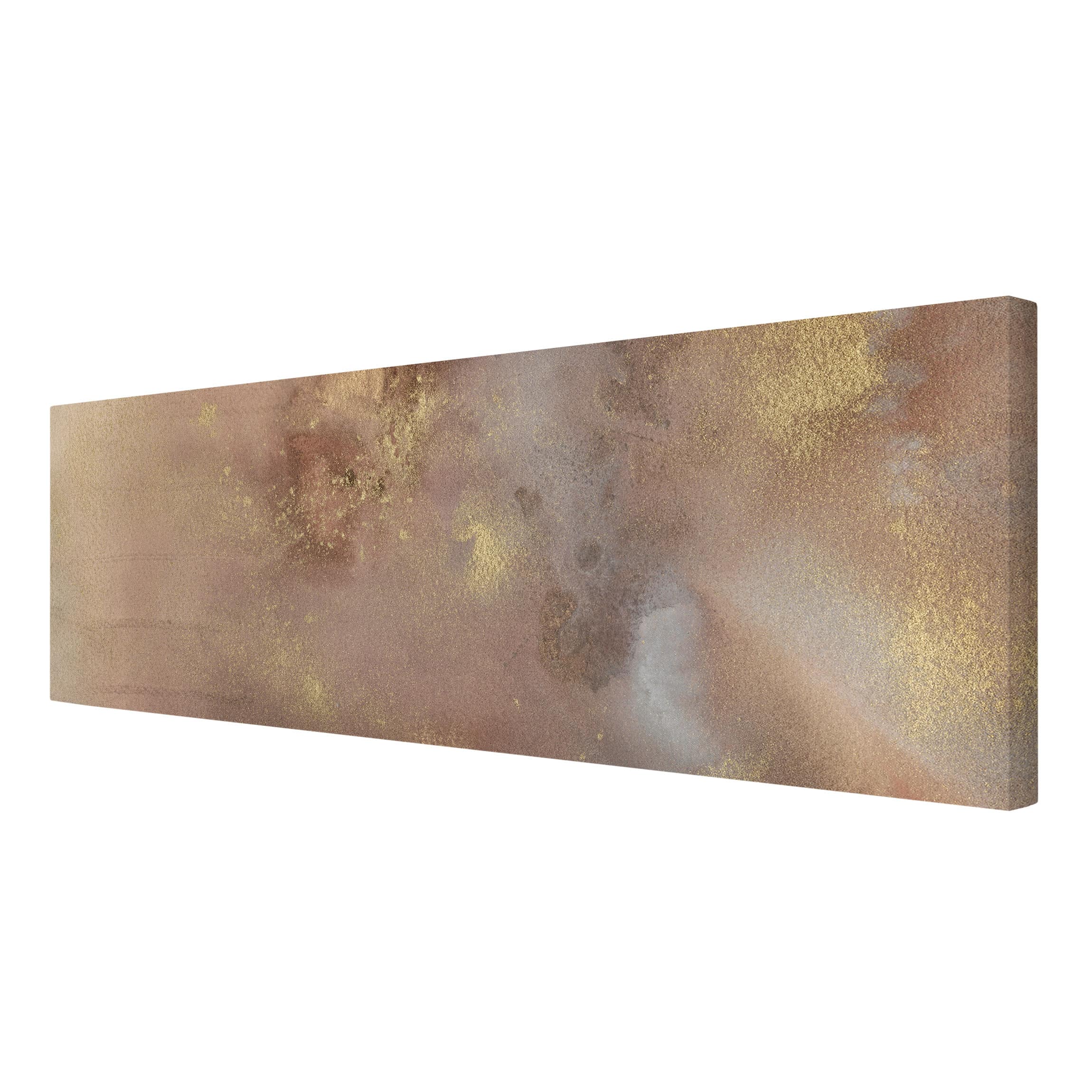 Impression sur toile tableau sur toile châssis beige aquarelle peinture artiste 301 cuisine chambre à coucher salon couloir 150 x 50 cm - 6