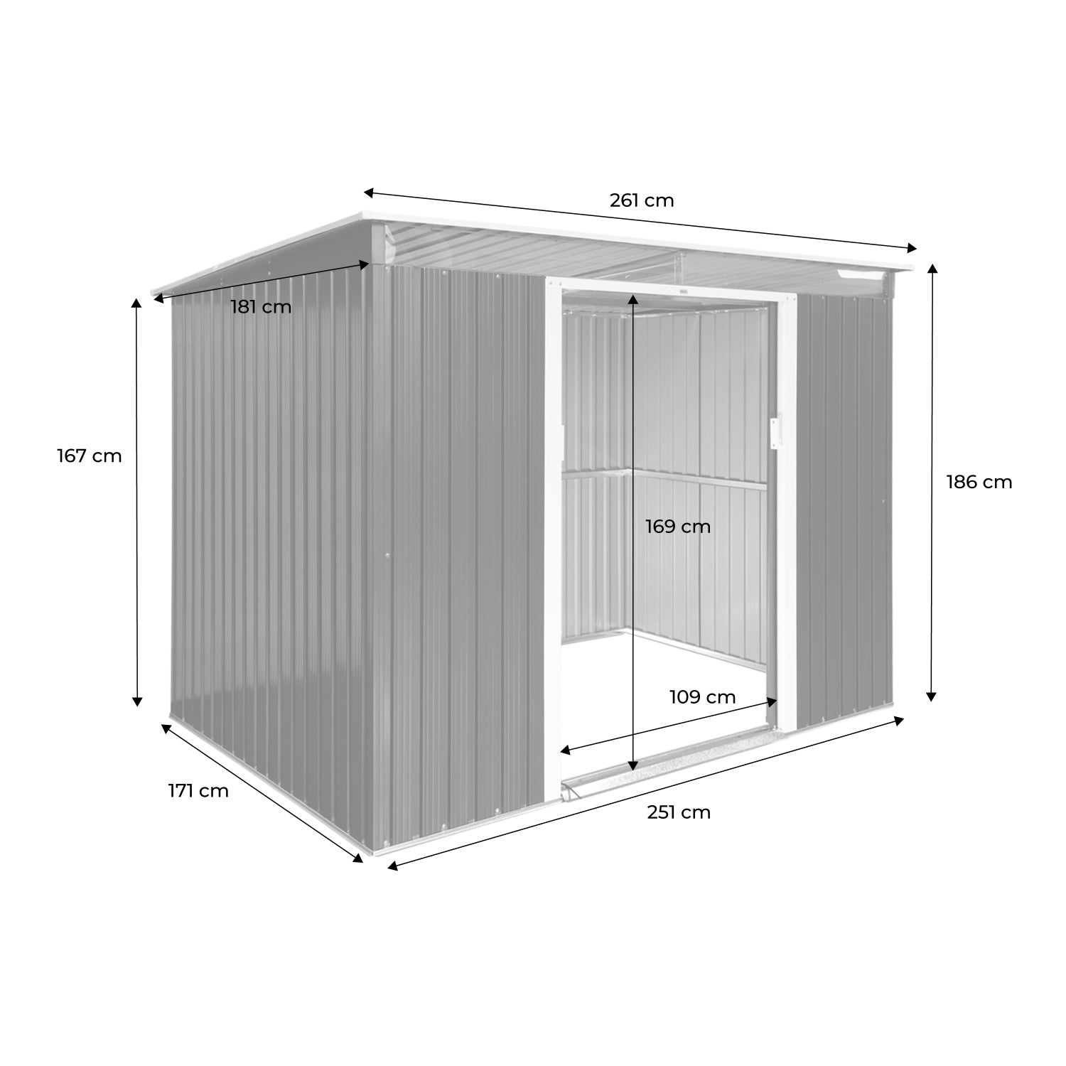 Abri de jardin en métal couleur anthracite 4.85m² avec puits de lumière - AUDOMAROIS- AUDOMAROIS - 7